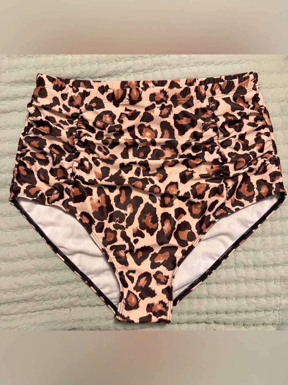 High-Waist Leopard Print Bikini Bottom